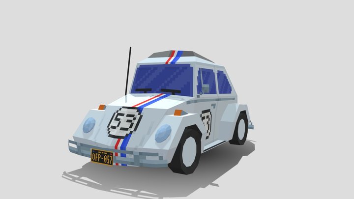 Herbie The Love Bug Low Poly 3D Model