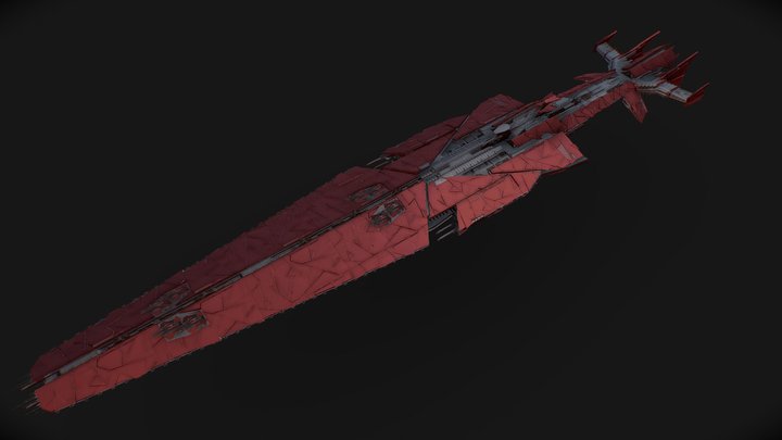 Sci-Fi Capital Spaceship - X4: Foundations Tiger 3D Model