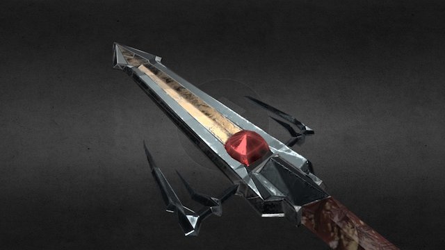 Steel and gold sword 3D Model