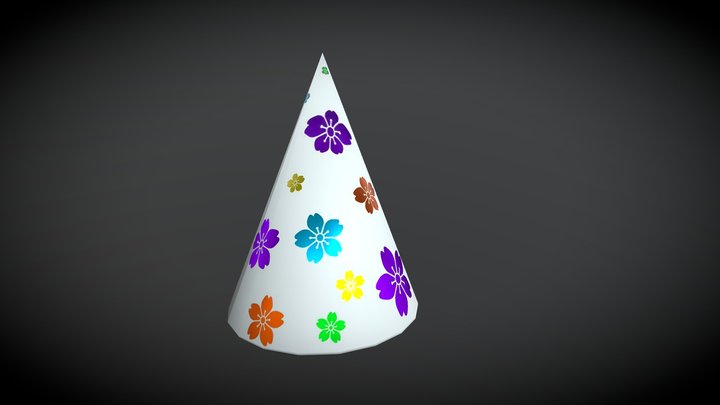 Low Poly Party Hat 3D Model