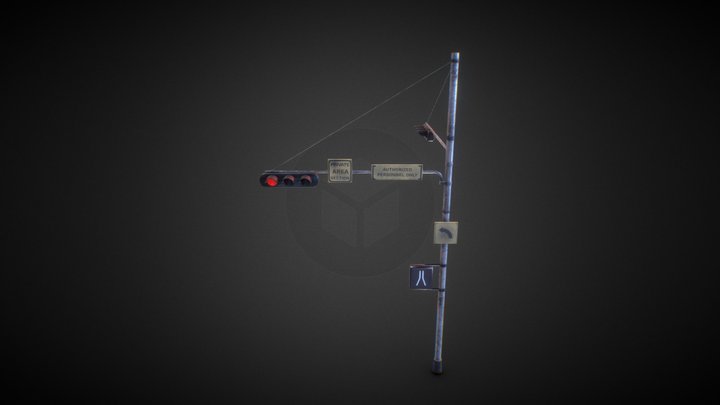 Dirty Traffic Lights - low poly 3D Model