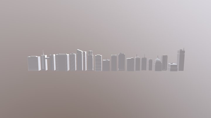 Low Poly Buildings 3D Model