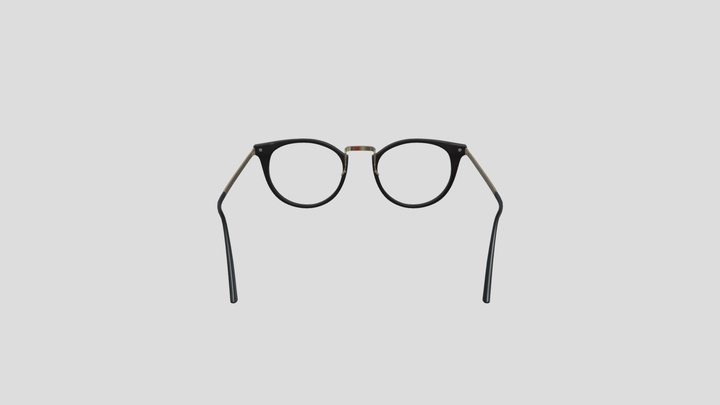 Black Round Glasses 3D Model