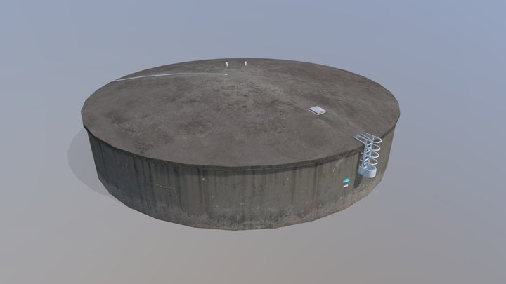 Large Concrete Reservoir 3D Model