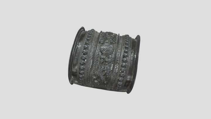 Shan silver bracelet from China 3D Model