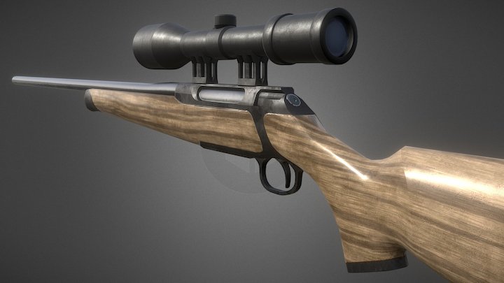 Simplistic Hunting Rifle 3D Model