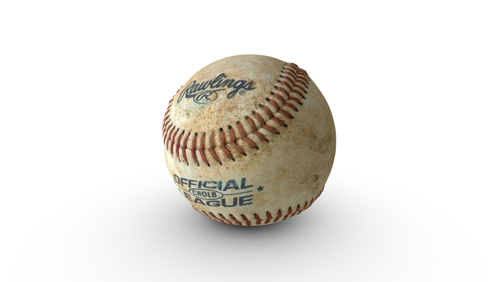 3D model Baseball - This is a 3D model of the Baseball. The 3D model is about a baseball with a white background.