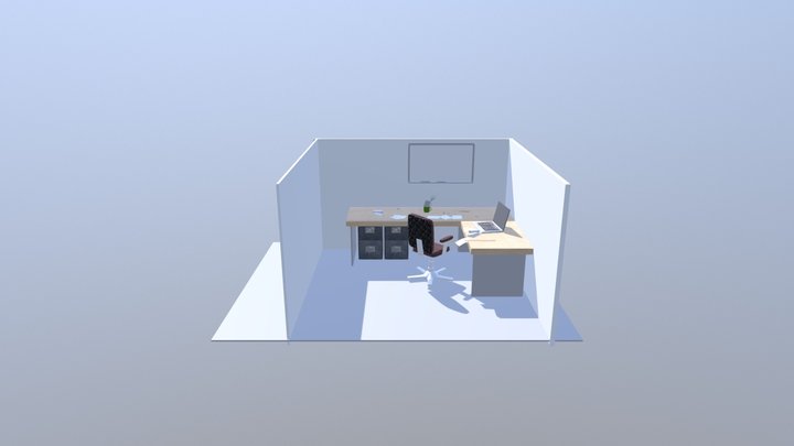 Office Cubicle FInal render 3D Model