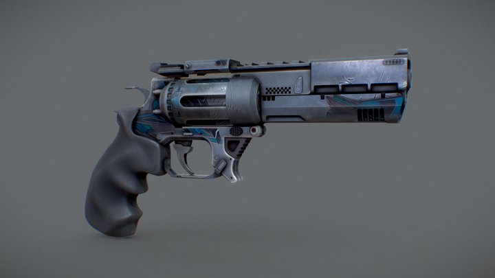 Sci-fi Spy Revolver 3D Model