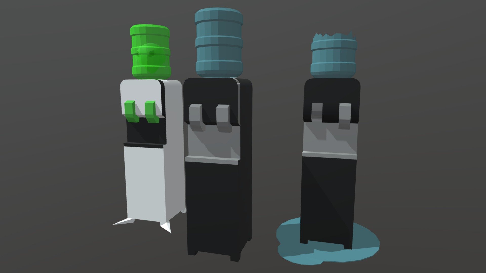 3 Water Cooler Variations - 3D model by ZedFox [97a9566] - Sketchfab