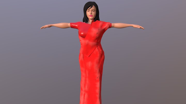 indian Saree Girl 4k 3D Model