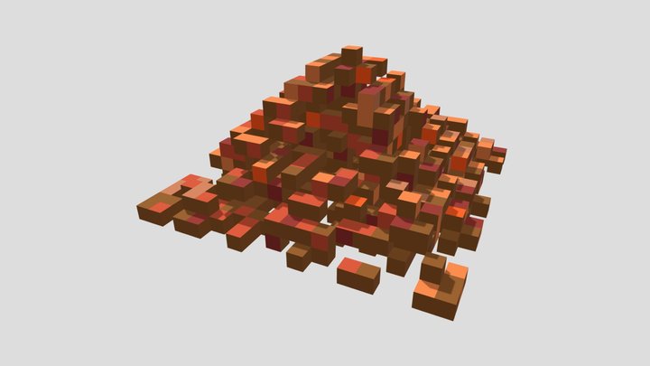 Colored Maze Voxel Pyramid 3D Model