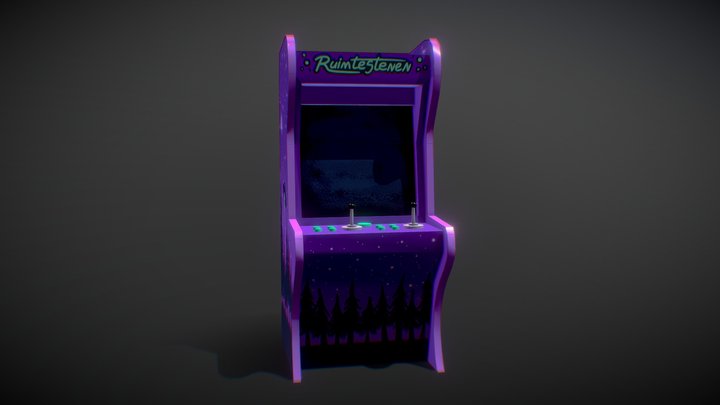 "Ruimtestenen" Arcadekast 3D Model