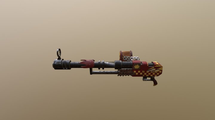 Ork 40k Big Shoota (Looted Autogun) Evil Suns 3D Model
