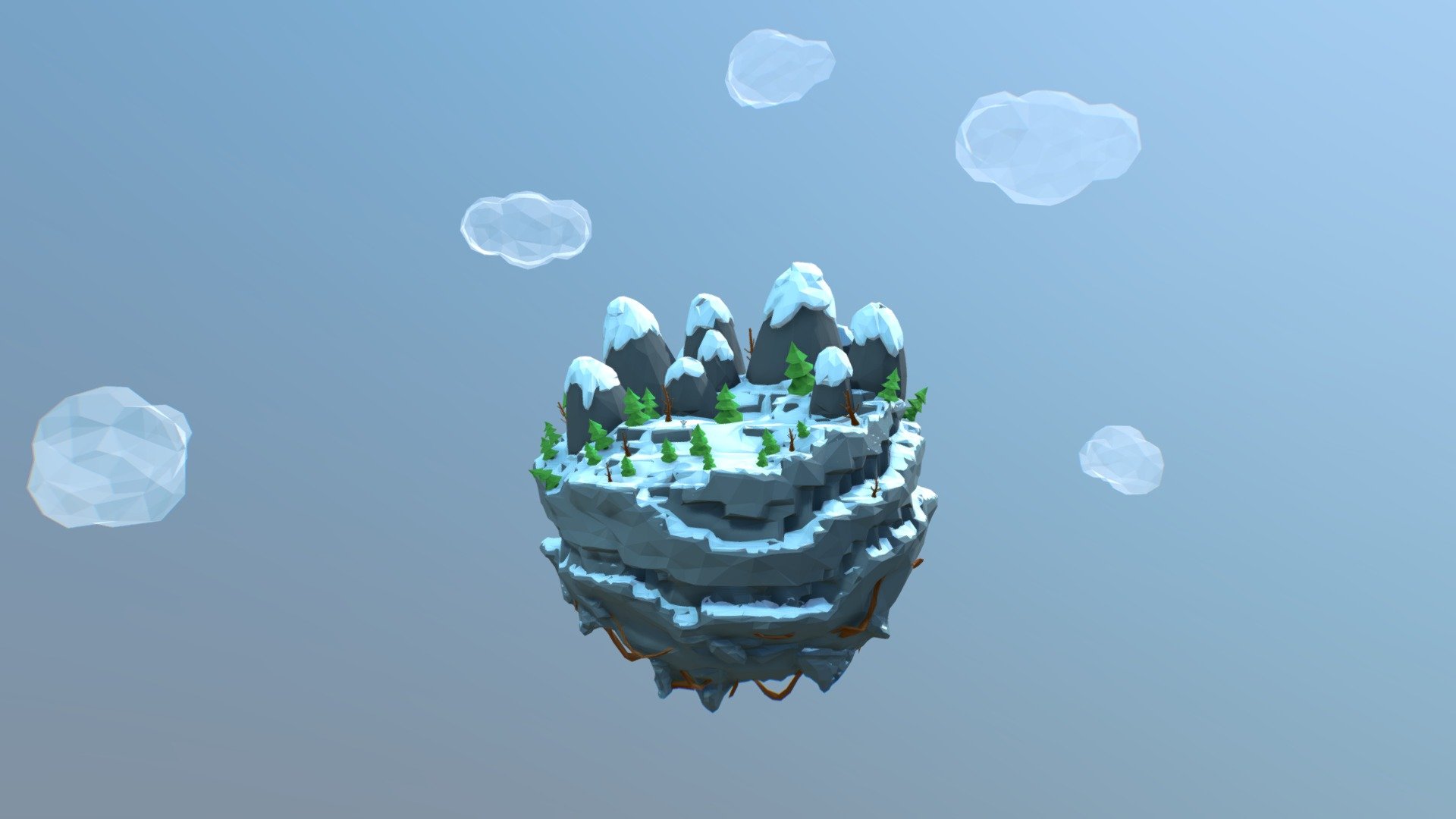 Spherical winter island [draft] - 3D model by Nestop [97b13a1] - Sketchfab