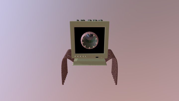 90's distorted computer 3D Model