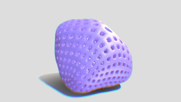 Motion Graphics Shell with Holes Free 3D Model