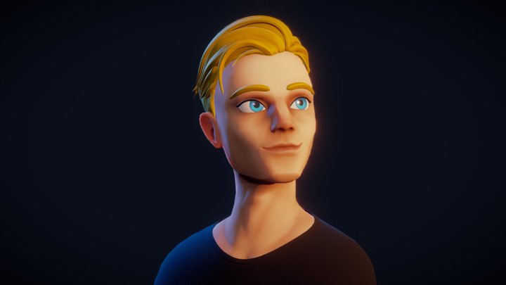 Boy portrait stylized 3D Model