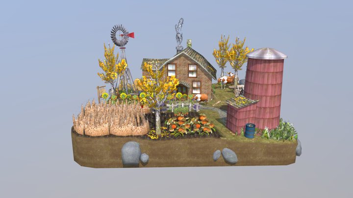 DAE Diorama retake - Small farm 3D Model