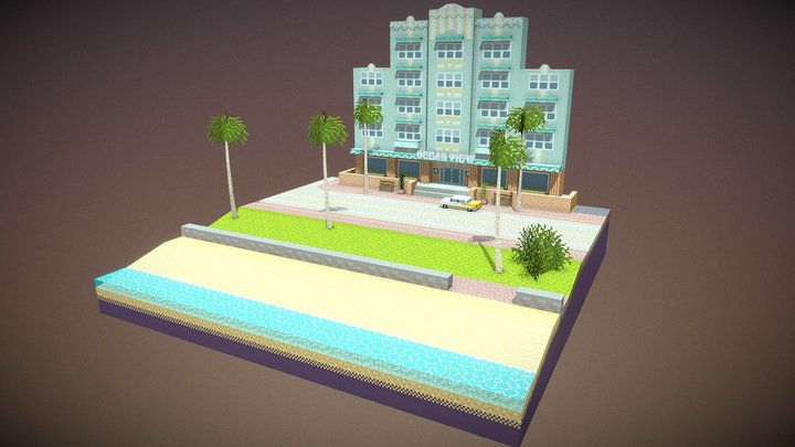 Ocean View Hotel 3D Model