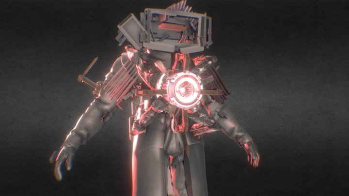 Titan Tv Man infected RIG MIXAMO IK 3D Model