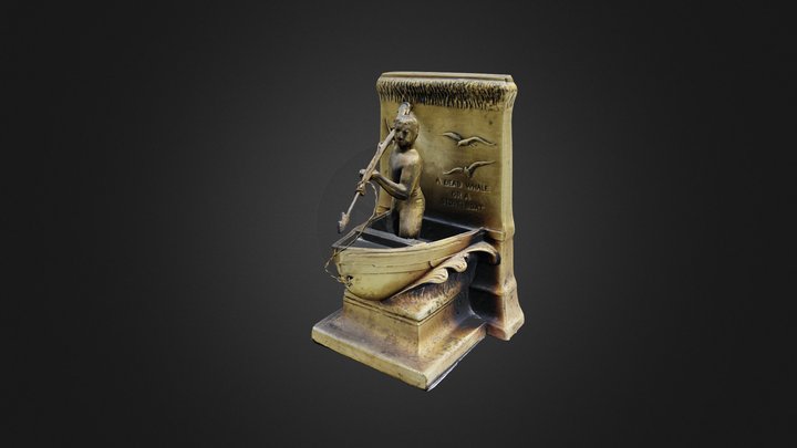 Whaleman Statue Bookend 3D Model
