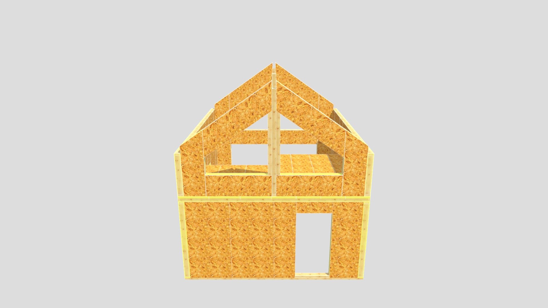 Domek 35m2 dach H-Block - model 3D piętro - 3D model by Solcraft ...