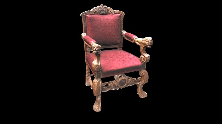 Wycombe Museum Coronation Chair 3D Model