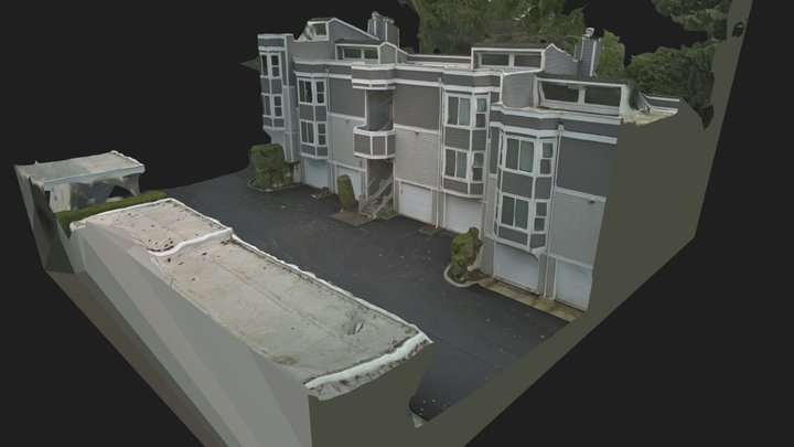Outdoor Apartment Photogrammetry Drone Scan 3D Model