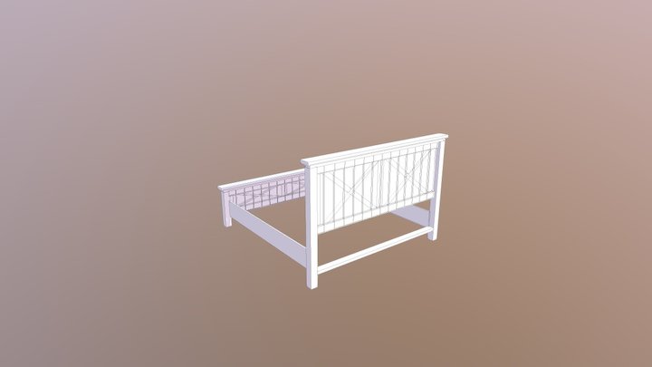 RUSTIC X KING SIZED BED 3D Model