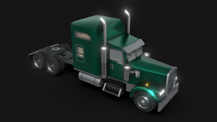 2021 Kenworth W900L | Low-Poly 3D Model
