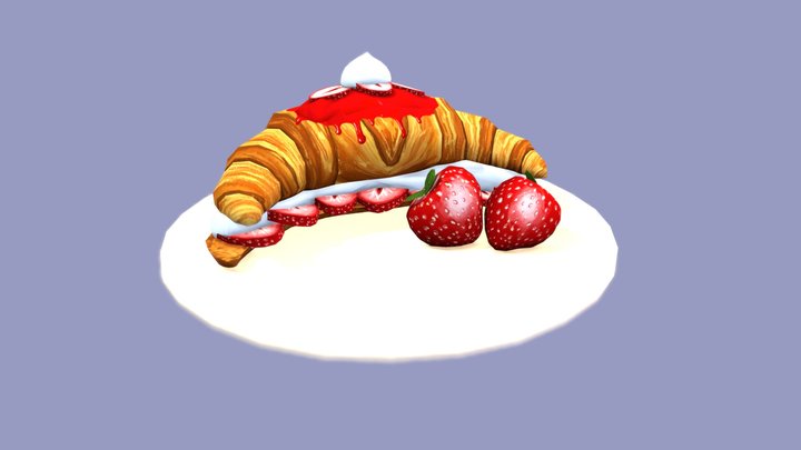 Low Poly Strawberry Shortcake 3D Model