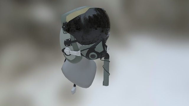 Flighthelmet with oxygenmask 3D Model