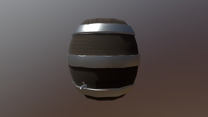Barrel Low Polly For Tavern 3D Model