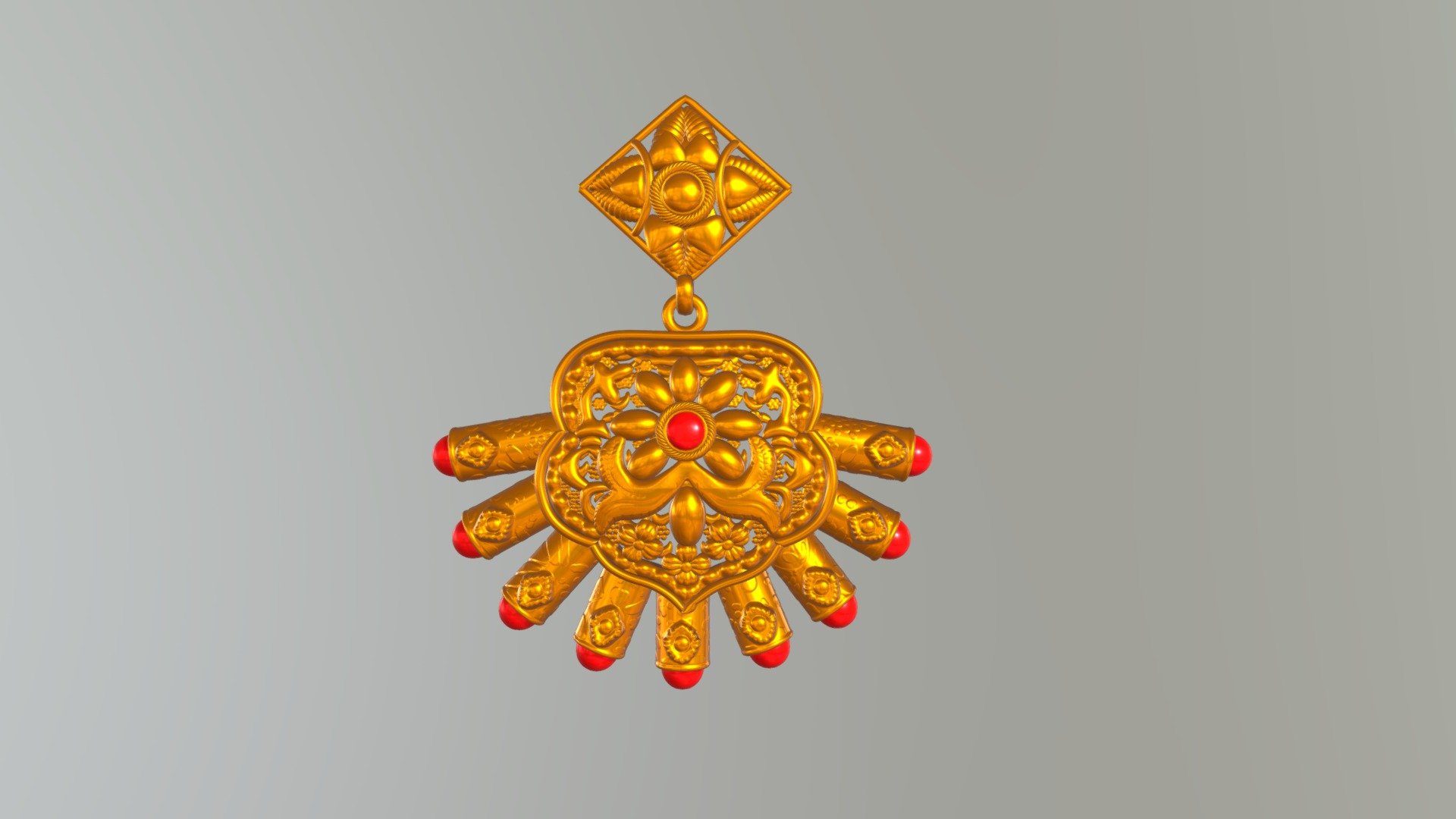 Jewellery Ear Piece 3 (Indian Kundal) - Buy Royalty Free 3D model by ...
