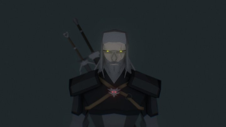 Geralt of Rivia-Low Poly 3D Model