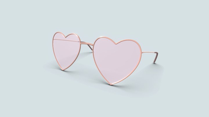 Heart-shaped glasses 3D Model