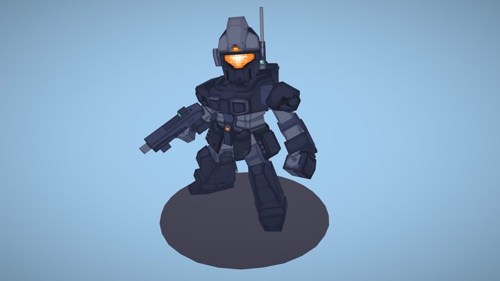 RGM-96X Jesta [PSX Style/ Low-Poly] 3D Model