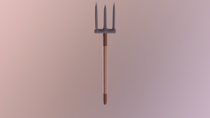 Low Poly Pitchfork 3D Model