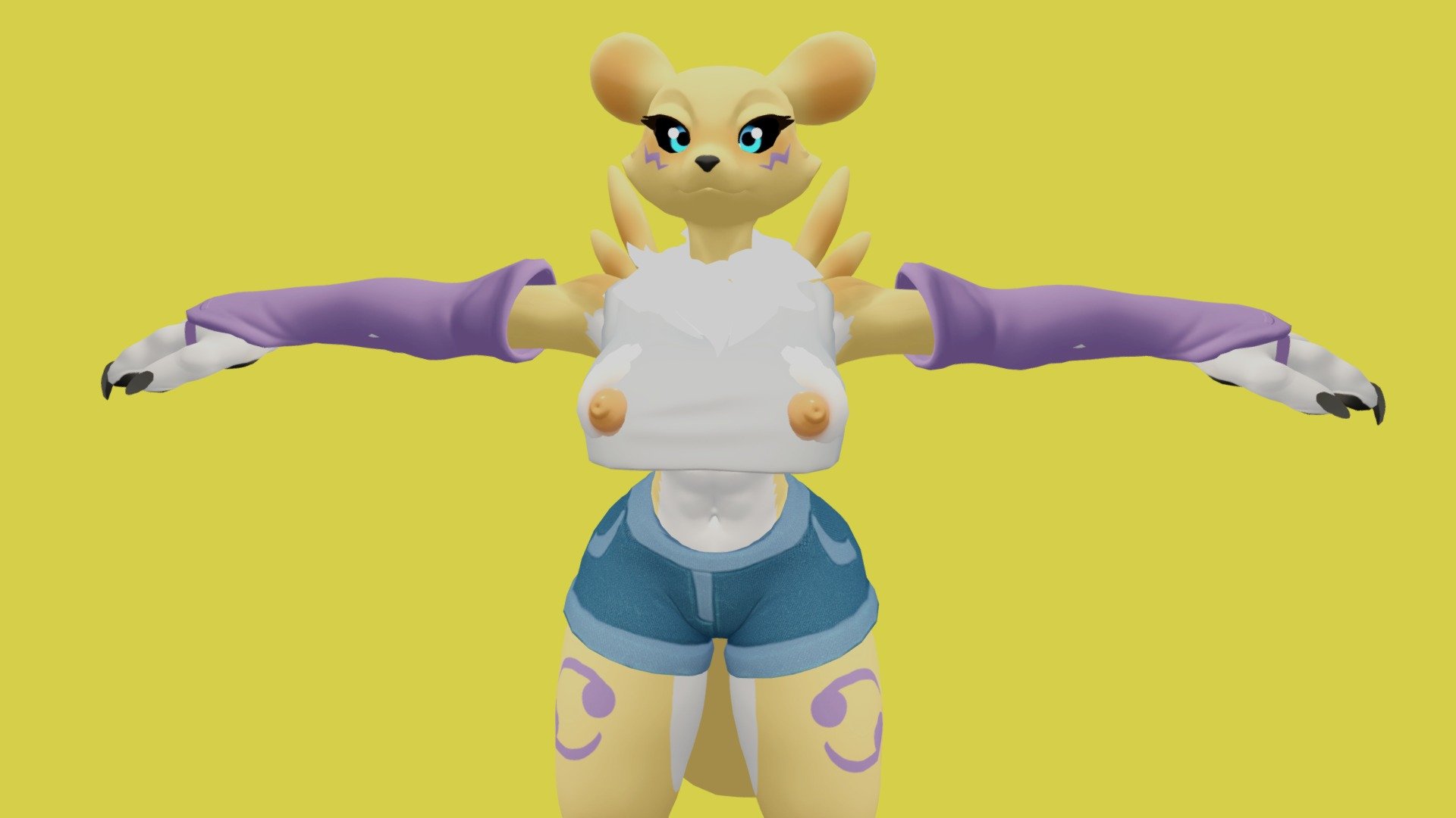 Renamon vrchat - Download Free 3D model by Meme bonfie ...