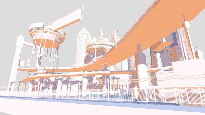 CyberpunkCity(Blocking) 3D Model