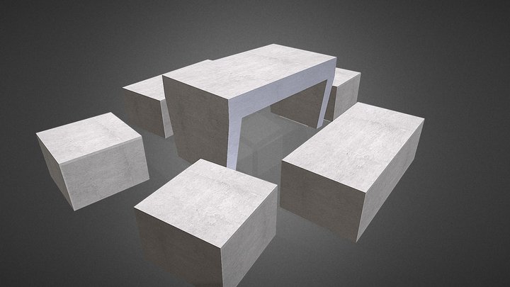 Concrete Seats 3D Model