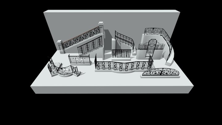 Wrought iron railings from Heritage Buildings 3D Model