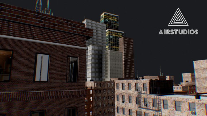 New York Type City Scene 3D Model