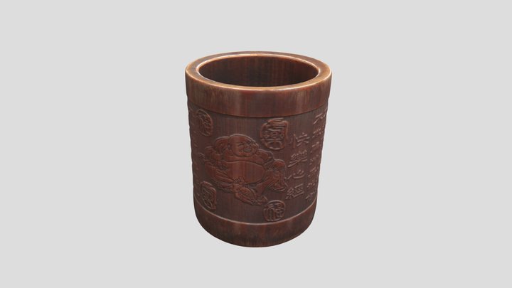 Wooden pen holder 3D Model
