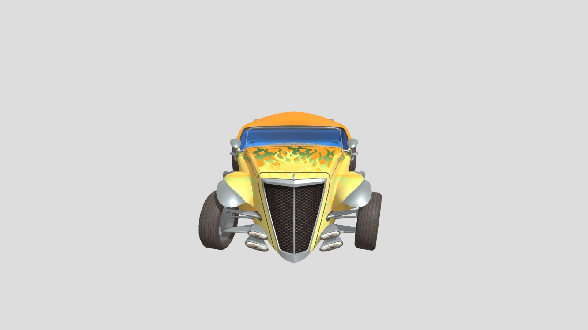 Muscle Car With Flames - 3D model by tasaanarovec [97df161] - Sketchfab