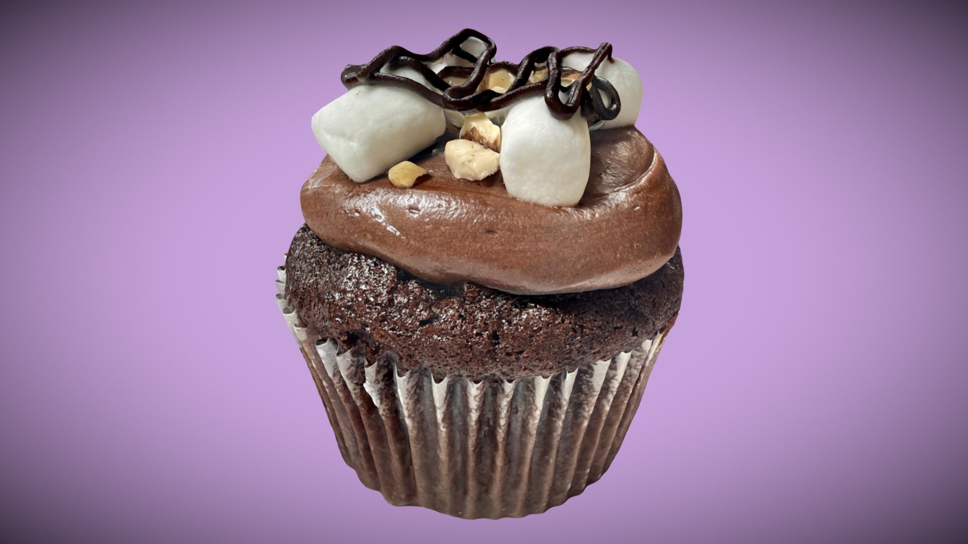 Chocolate Marshmallow Cupcake 3D model by trnio [97e0a42] Sketchfab