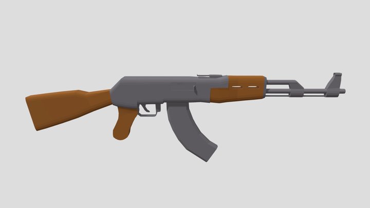AK-47 Low Poly 3D Model