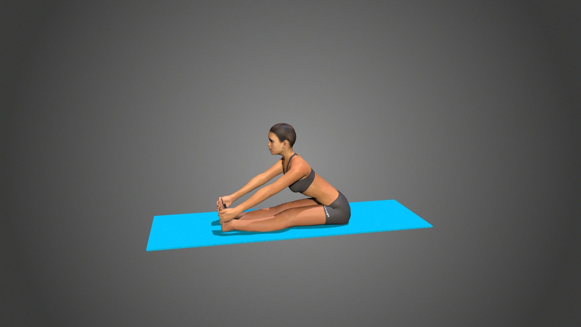 Yoga Pose Paschimottanasana Concave Back — Sketchfab embed 3D viewer