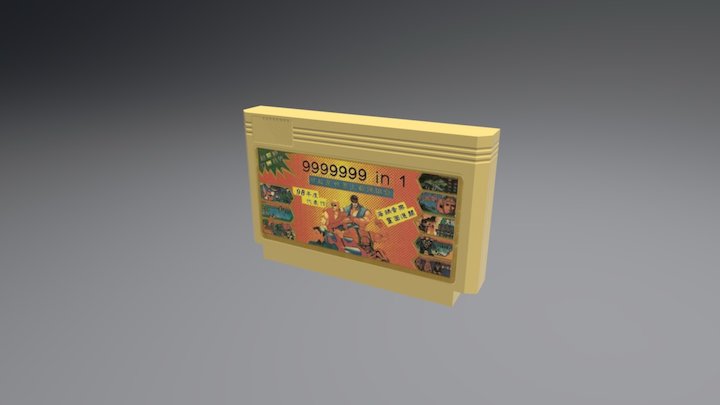 Famicom Cartridge 3D Model